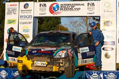 14;14;15-May-2011;APRC;Asia-Pacific-Rally-Championship;Australia;Daymon-Nicoli;Ford-Fiesta-ST;IROQ;Imbil;International-Rally-Of-Queensland;QLD;Queensland;Razvan-Vlad;Sunshine-Coast;auto;motorsport;podium;racing;telephoto