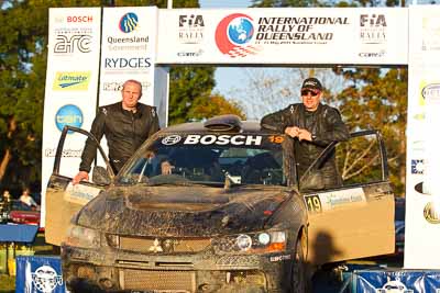 19;15-May-2011;19;ARC;Activ-RallySport;Australia;Australian-Rally-Championship;IROQ;Imbil;International-Rally-Of-Queensland;Justin-Dowel;Matt-Lee;Mitsubishi-Lancer-Evolution-IX;QLD;Queensland;Sunshine-Coast;auto;motorsport;podium;racing;telephoto