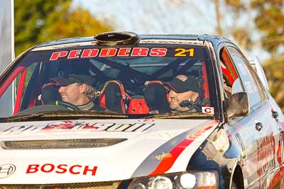 21;15-May-2011;21;ARC;Australia;Australian-Rally-Championship;IROQ;Imbil;International-Rally-Of-Queensland;Lee-Tierney;Mark-Pedder;Mitsubishi-Lancer-Evolution-IX;Pedders-Suspension;QLD;Queensland;Sunshine-Coast;auto;motorsport;podium;racing;telephoto