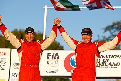 15-May-2011;ARC;Australia;Australian-Rally-Championship;IROQ;Imbil;International-Rally-Of-Queensland;QLD;Queensland;Sunshine-Coast;auto;motorsport;podium;racing;telephoto