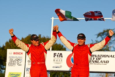 15-May-2011;ARC;Australia;Australian-Rally-Championship;IROQ;Imbil;International-Rally-Of-Queensland;QLD;Queensland;Sunshine-Coast;auto;motorsport;podium;racing;telephoto