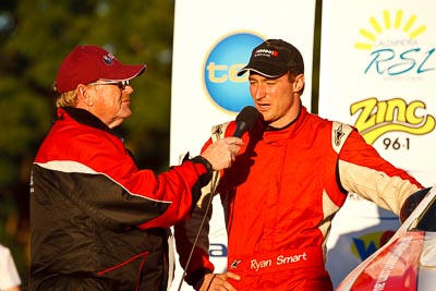 15-May-2011;ARC;Australia;Australian-Rally-Championship;IROQ;Imbil;International-Rally-Of-Queensland;QLD;Queensland;Ryan-Smart;Sunshine-Coast;auto;motorsport;podium;racing;telephoto