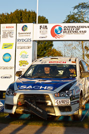 22;15-May-2011;22;ARC;Australia;Australian-Rally-Championship;IROQ;Imbil;International-Rally-Of-Queensland;John-McCarthy;Mitsubishi-Lancer-Evolution-X;QLD;Queensland;Sachs-Rally-Team;Steven-Shepheard;Sunshine-Coast;auto;motorsport;podium;racing;telephoto