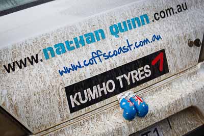 8;15-July-2011;8;APRC;Asia-Pacific-Rally-Championship;David-Green;International-Rally-Of-Whangarei;Mitsubishi-Lancer-Evolution-IX;NZ;Nathan-Quinn;New-Zealand;Northland;Rally;Topshot;Whangarei;auto;close‒up;detail;dirty;garage;motorsport;pre‒event;racing;service-park;telephoto