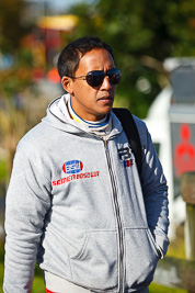 15-July-2011;APRC;Asia-Pacific-Rally-Championship;Hade-Mboi;International-Rally-Of-Whangarei;NZ;New-Zealand;Northland;Rally;Whangarei;auto;garage;motorsport;portrait;pre‒event;racing;service-park;telephoto