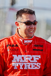 15-July-2011;APRC;Asia-Pacific-Rally-Championship;International-Rally-Of-Whangarei;Katsu-Taguchi;NZ;New-Zealand;Northland;Rally;Whangarei;auto;garage;motorsport;portrait;pre‒event;racing;service-park;telephoto