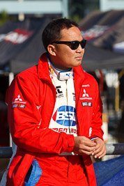 15-July-2011;APRC;Asia-Pacific-Rally-Championship;International-Rally-Of-Whangarei;NZ;New-Zealand;Northland;Rally;Subhan-Aksa;Whangarei;auto;garage;motorsport;portrait;pre‒event;racing;service-park;telephoto