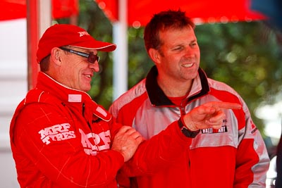 15-July-2011;APRC;Asia-Pacific-Rally-Championship;International-Rally-Of-Whangarei;Mark-Stacey;NZ;New-Zealand;Northland;Rally;Whangarei;auto;garage;motorsport;portrait;pre‒event;racing;service-park;telephoto
