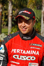 15-July-2011;APRC;Asia-Pacific-Rally-Championship;International-Rally-Of-Whangarei;NZ;New-Zealand;Northland;Rally;Rifat-Sungkar;Whangarei;auto;garage;motorsport;portrait;pre‒event;racing;service-park;telephoto