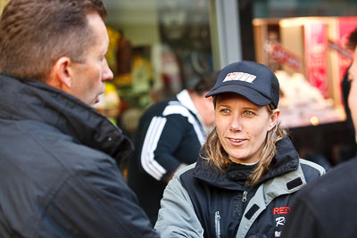 15-July-2011;APRC;Asia-Pacific-Rally-Championship;International-Rally-Of-Whangarei;NZ;New-Zealand;Northland;Rally;Rhianon-Smyth;Whangarei;auto;garage;motorsport;portrait;pre‒event;racing;start;telephoto