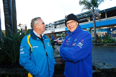 15-July-2011;APRC;Asia-Pacific-Rally-Championship;International-Rally-Of-Whangarei;Jean‒Louis-Leyraud;NZ;New-Zealand;Northland;Rally;Whangarei;auto;garage;motorsport;portrait;pre‒event;racing;start;wide-angle