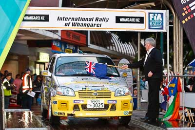 81;15-July-2011;81;APRC;Asia-Pacific-Rally-Championship;International-Rally-Of-Whangarei;NZ;New-Zealand;Northland;Rally;Suzuki-Ignis;Takashi-Nihei;Toru-Nakayama;Whangarei;auto;ceremonial-start;ceremony;garage;motorsport;pre‒event;racing;start;telephoto