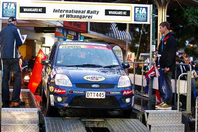 23;15-July-2011;23;APRC;Asia-Pacific-Rally-Championship;Ford-Fiesta-ST;Gunaseelan-Rajoo;International-Rally-Of-Whangarei;Jagdev-Singh;NZ;New-Zealand;Northland;Pennzoil-GSR-Racing-Team;Rally;Whangarei;auto;ceremonial-start;ceremony;garage;motorsport;pre‒event;racing;start;telephoto