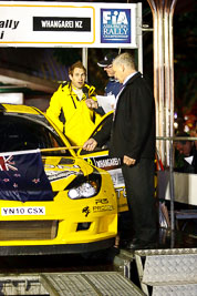 15-July-2011;APRC;Asia-Pacific-Rally-Championship;Chris-Atkinson;International-Rally-Of-Whangarei;NZ;New-Zealand;Northland;Rally;Whangarei;auto;ceremonial-start;ceremony;garage;motorsport;night;pre‒event;racing;start;telephoto