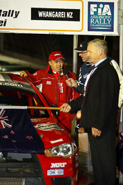 15-July-2011;APRC;Asia-Pacific-Rally-Championship;International-Rally-Of-Whangarei;Katsu-Taguchi;NZ;New-Zealand;Northland;Rally;Whangarei;auto;ceremonial-start;ceremony;garage;motorsport;night;pre‒event;racing;start;telephoto