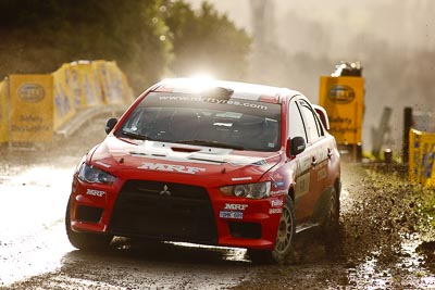 1;1;16-July-2011;APRC;Asia-Pacific-Rally-Championship;International-Rally-Of-Whangarei;Katsu-Taguchi;Mark-Stacey;Mitsubishi-Lancer-Evolution-X;NZ;New-Zealand;Northland;Rally;Team-MRF;Whangarei;auto;garage;motorsport;racing;special-stage;super-telephoto