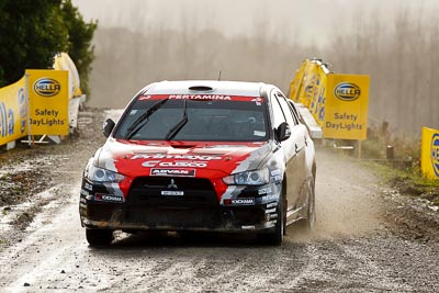 9;16-July-2011;9;APRC;Asia-Pacific-Rally-Championship;International-Rally-Of-Whangarei;NZ;New-Zealand;Northland;Pertamina-Cusco-Racing;Rally;Rifat-Sungkar;Scott-Beckwith;Whangarei;auto;garage;motorsport;racing;special-stage;super-telephoto