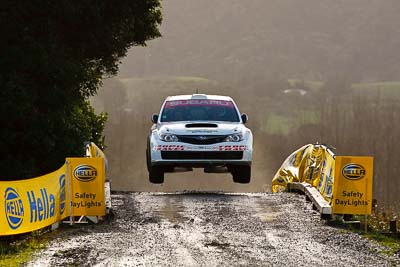 17;16-July-2011;17;APRC;Asia-Pacific-Rally-Championship;Daniel-Palau;International-Rally-Of-Whangarei;NZ;New-Zealand;Northland;Possum-Bourne-Motorsport;Rally;Subaru-Impreza-WRX-STI;Thierry-Song;Whangarei;auto;garage;motorsport;racing;special-stage;super-telephoto