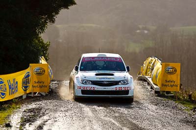 17;16-July-2011;17;APRC;Asia-Pacific-Rally-Championship;Daniel-Palau;International-Rally-Of-Whangarei;NZ;New-Zealand;Northland;Possum-Bourne-Motorsport;Rally;Subaru-Impreza-WRX-STI;Thierry-Song;Whangarei;auto;garage;motorsport;racing;special-stage;super-telephoto