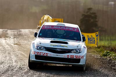 17;16-July-2011;17;APRC;Asia-Pacific-Rally-Championship;Daniel-Palau;International-Rally-Of-Whangarei;NZ;New-Zealand;Northland;Possum-Bourne-Motorsport;Rally;Subaru-Impreza-WRX-STI;Thierry-Song;Whangarei;auto;garage;motorsport;racing;special-stage;super-telephoto