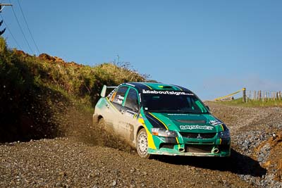 5;16-July-2011;5;APRC;Asia-Pacific-Rally-Championship;Brendan-Reeves;Brian-Green-Motorsport;International-Rally-Of-Whangarei;Mitsubishi-Lancer-Evolution-IX;NZ;New-Zealand;Northland;Rally;Rhianon-Smyth;Whangarei;auto;garage;motorsport;racing;special-stage;telephoto