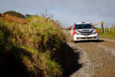 15;16-July-2011;APRC;Asia-Pacific-Rally-Championship;International-Rally-Of-Whangarei;Jason-Farmer;Matt-Jansen;NZ;New-Zealand;Northland;Rally;Subaru-Impreza-WRX-STI;Whangarei;auto;garage;motorsport;racing;special-stage;telephoto