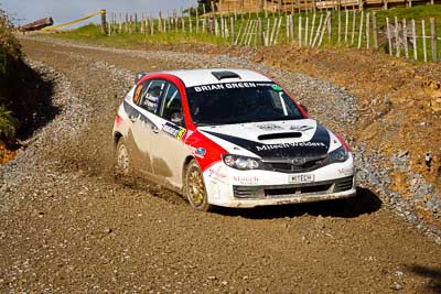 15;16-July-2011;APRC;Asia-Pacific-Rally-Championship;International-Rally-Of-Whangarei;Jason-Farmer;Matt-Jansen;NZ;New-Zealand;Northland;Rally;Subaru-Impreza-WRX-STI;Whangarei;auto;garage;motorsport;racing;special-stage;telephoto