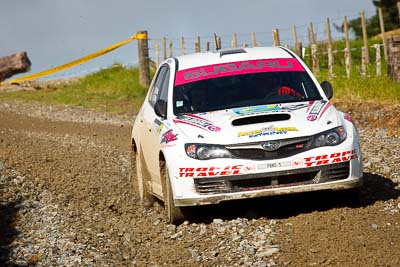 17;16-July-2011;17;APRC;Asia-Pacific-Rally-Championship;Daniel-Palau;International-Rally-Of-Whangarei;NZ;New-Zealand;Northland;Possum-Bourne-Motorsport;Rally;Subaru-Impreza-WRX-STI;Thierry-Song;Whangarei;auto;garage;motorsport;racing;special-stage;super-telephoto