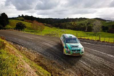 5;16-July-2011;5;APRC;Asia-Pacific-Rally-Championship;Brendan-Reeves;Brian-Green-Motorsport;International-Rally-Of-Whangarei;Mitsubishi-Lancer-Evolution-IX;NZ;New-Zealand;Northland;Rally;Rhianon-Smyth;Whangarei;auto;clouds;garage;landscape;motorsport;racing;scenery;sky;special-stage;wide-angle
