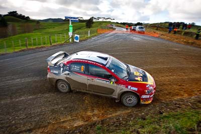 6;16-July-2011;6;APRC;Asia-Pacific-Rally-Championship;International-Rally-Of-Whangarei;Mitsubishi-Lancer-Evolution-X;NZ;New-Zealand;Northland;Rally;Richard-Mason;Sara-Mason;Soueast-Motor-Kumho-Team;Whangarei;auto;garage;landscape;motorsport;racing;scenery;special-stage;wide-angle