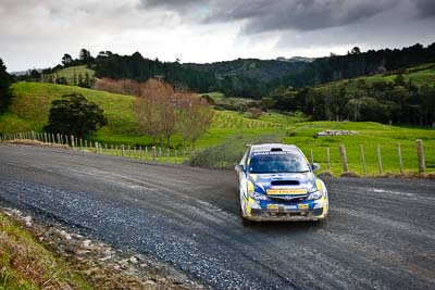 7;16-July-2011;7;APRC;Asia-Pacific-Rally-Championship;Ben-Atkinson;Emma-Gilmour;International-Rally-Of-Whangarei;NZ;New-Zealand;Northland;Rally;Subaru-Impreza-WRX-STI;Whangarei;auto;clouds;garage;landscape;motorsport;racing;scenery;sky;special-stage;wide-angle