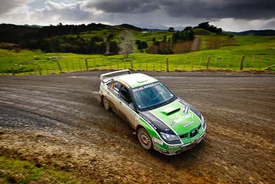 11;11;16-July-2011;APRC;Asia-Pacific-Rally-Championship;Ben-Hawkins;Ben-Jagger;International-Rally-Of-Whangarei;NZ;New-Zealand;Northland;Rally;Subaru-Impreza-WRX-STI;Whangarei;auto;garage;landscape;motorsport;racing;scenery;special-stage;wide-angle