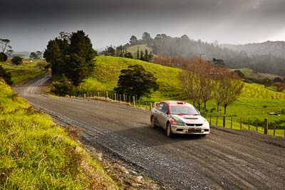 12;12;16-July-2011;APRC;Asia-Pacific-Rally-Championship;Bosowa-Rally-Team;Hade-Mboi;International-Rally-Of-Whangarei;Mitsubishi-Lancer-Evolution-IX;NZ;New-Zealand;Northland;Rally;Subhan-Aksa;Whangarei;auto;clouds;garage;landscape;motorsport;racing;scenery;sky;special-stage;wide-angle