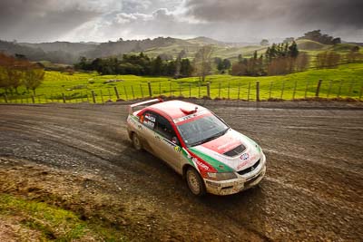 12;12;16-July-2011;APRC;Asia-Pacific-Rally-Championship;Bosowa-Rally-Team;Hade-Mboi;International-Rally-Of-Whangarei;Mitsubishi-Lancer-Evolution-IX;NZ;New-Zealand;Northland;Rally;Subhan-Aksa;Whangarei;auto;clouds;garage;landscape;motorsport;racing;scenery;sky;special-stage;wide-angle