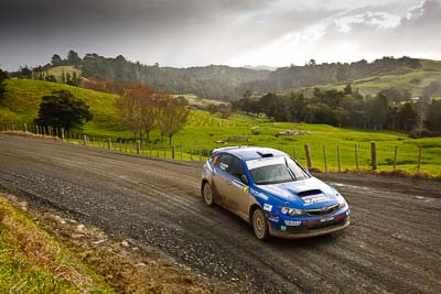 14;14;16-July-2011;APRC;Asia-Pacific-Rally-Championship;International-Rally-Of-Whangarei;Jean‒Louis-Leyraud;NZ;New-Zealand;Northland;Possum-Bourne-Motorsport;Rally;Rob-Scott;Subaru-Impreza-WRX-STI;Whangarei;auto;clouds;garage;landscape;motorsport;racing;scenery;sky;special-stage;wide-angle