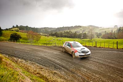 15;16-July-2011;APRC;Asia-Pacific-Rally-Championship;International-Rally-Of-Whangarei;Jason-Farmer;Matt-Jansen;NZ;New-Zealand;Northland;Rally;Subaru-Impreza-WRX-STI;Whangarei;auto;clouds;garage;landscape;motorsport;racing;scenery;sky;special-stage;wide-angle