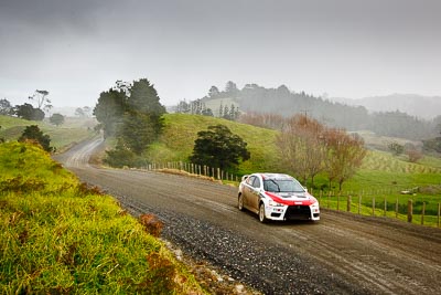 16;16;16-July-2011;APRC;Asia-Pacific-Rally-Championship;Brian-Green;Brian-Green-Motorsport;Fleur-Pedersen;International-Rally-Of-Whangarei;Mitsubishi-Lancer-Evolution-X;NZ;New-Zealand;Northland;Rally;Whangarei;auto;clouds;garage;landscape;motorsport;racing;scenery;sky;special-stage;wide-angle