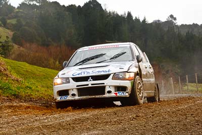 8;16-July-2011;8;APRC;Asia-Pacific-Rally-Championship;David-Green;International-Rally-Of-Whangarei;Mitsubishi-Lancer-Evolution-IX;NZ;Nathan-Quinn;New-Zealand;Northland;Rally;Topshot;Whangarei;auto;garage;motorsport;racing;special-stage;telephoto