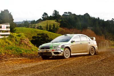 28;16-July-2011;APRC;Asia-Pacific-Rally-Championship;International-Rally-Of-Whangarei;John-Allen;Kingsley-Thompson;Mitsubishi-Lancer-Evolution-X;NZ;New-Zealand;Northland;Rally;Whangarei;auto;garage;motorsport;racing;special-stage;telephoto