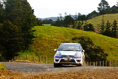 49;16-July-2011;APRC;Asia-Pacific-Rally-Championship;Ford-Fiesta-ST;International-Rally-Of-Whangarei;NZ;New-Zealand;Northland;Phil-Campbell;Rally;Venita-Fabbro;Whangarei;auto;garage;motorsport;racing;special-stage;telephoto