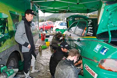 5;16-July-2011;5;APRC;Asia-Pacific-Rally-Championship;Brendan-Reeves;Brian-Green-Motorsport;International-Rally-Of-Whangarei;Mitsubishi-Lancer-Evolution-IX;NZ;New-Zealand;Northland;Rally;Rhianon-Smyth;Whangarei;auto;garage;mechanics;motorsport;racing;service-park;wide-angle