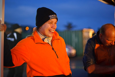 16-July-2011;50mm;APRC;Asia-Pacific-Rally-Championship;International-Rally-Of-Whangarei;NZ;New-Zealand;Northland;Rally;Tarryn-Cox;Whangarei;auto;garage;motorsport;portrait;racing;service-park