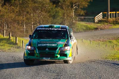 5;17-July-2011;5;APRC;Asia-Pacific-Rally-Championship;Brendan-Reeves;Brian-Green-Motorsport;International-Rally-Of-Whangarei;Mitsubishi-Lancer-Evolution-IX;NZ;New-Zealand;Northland;Rally;Rhianon-Smyth;Whangarei;auto;garage;motorsport;racing;special-stage;super-telephoto