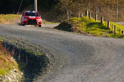 1;1;17-July-2011;APRC;Asia-Pacific-Rally-Championship;International-Rally-Of-Whangarei;Katsu-Taguchi;Mark-Stacey;Mitsubishi-Lancer-Evolution-X;NZ;New-Zealand;Northland;Rally;Team-MRF;Whangarei;auto;garage;motorsport;racing;special-stage;super-telephoto