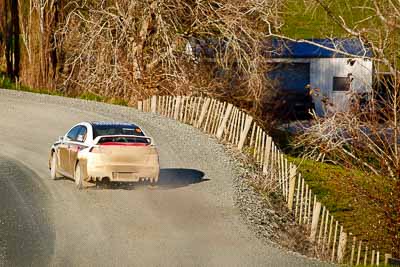 16;16;17-July-2011;APRC;Asia-Pacific-Rally-Championship;Brian-Green;Brian-Green-Motorsport;Fleur-Pedersen;International-Rally-Of-Whangarei;Mitsubishi-Lancer-Evolution-X;NZ;New-Zealand;Northland;Rally;Whangarei;auto;garage;motorsport;racing;special-stage;super-telephoto