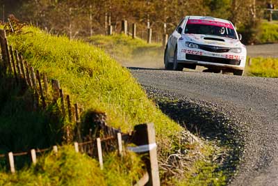 17;17;17-July-2011;APRC;Asia-Pacific-Rally-Championship;Daniel-Palau;International-Rally-Of-Whangarei;NZ;New-Zealand;Northland;Possum-Bourne-Motorsport;Rally;Subaru-Impreza-WRX-STI;Thierry-Song;Whangarei;auto;garage;motorsport;racing;special-stage;super-telephoto