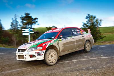 12;12;17-July-2011;APRC;Asia-Pacific-Rally-Championship;Bosowa-Rally-Team;Hade-Mboi;International-Rally-Of-Whangarei;Mitsubishi-Lancer-Evolution-IX;NZ;New-Zealand;Northland;Rally;Subhan-Aksa;Whangarei;auto;clouds;garage;motorsport;racing;sky;special-stage;wide-angle