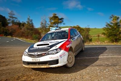 15;17-July-2011;APRC;Asia-Pacific-Rally-Championship;International-Rally-Of-Whangarei;Jason-Farmer;Matt-Jansen;NZ;New-Zealand;Northland;Rally;Subaru-Impreza-WRX-STI;Whangarei;auto;clouds;garage;motorsport;racing;sky;special-stage;wide-angle