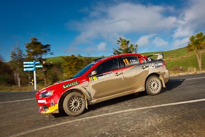 19;17-July-2011;19;APRC;Asia-Pacific-Rally-Championship;Fan-Fan;International-Rally-Of-Whangarei;Junwei-Fang;Mitsubishi-Lancer-Evolution-X;NZ;New-Zealand;Northland;Rally;Soueast-Motor-Kumho-Team;Whangarei;auto;clouds;garage;motorsport;racing;sky;special-stage;wide-angle