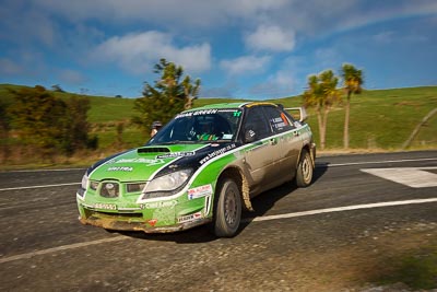 11;11;17-July-2011;APRC;Asia-Pacific-Rally-Championship;Ben-Hawkins;Ben-Jagger;International-Rally-Of-Whangarei;NZ;New-Zealand;Northland;Rally;Subaru-Impreza-WRX-STI;Whangarei;auto;clouds;garage;motorsport;racing;sky;special-stage;wide-angle